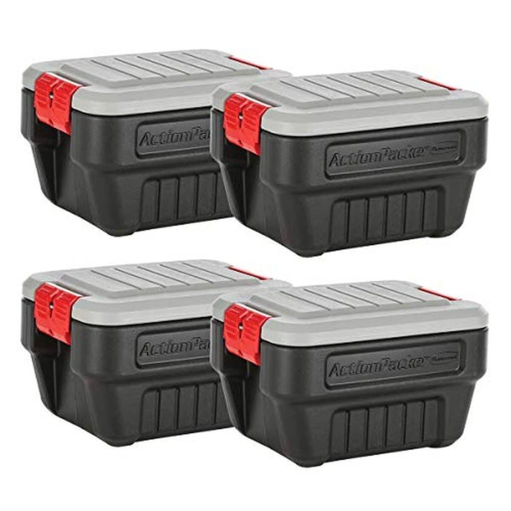 Test de la boîte de rangement robuste Rubbermaid ActionPacker 8 gallons