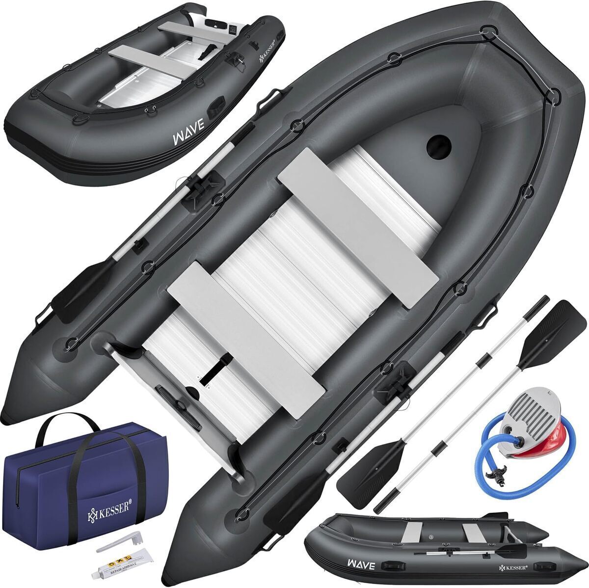 Test du bateau pneumatique KESSER Wave 3, 20 m pour 4 personnes