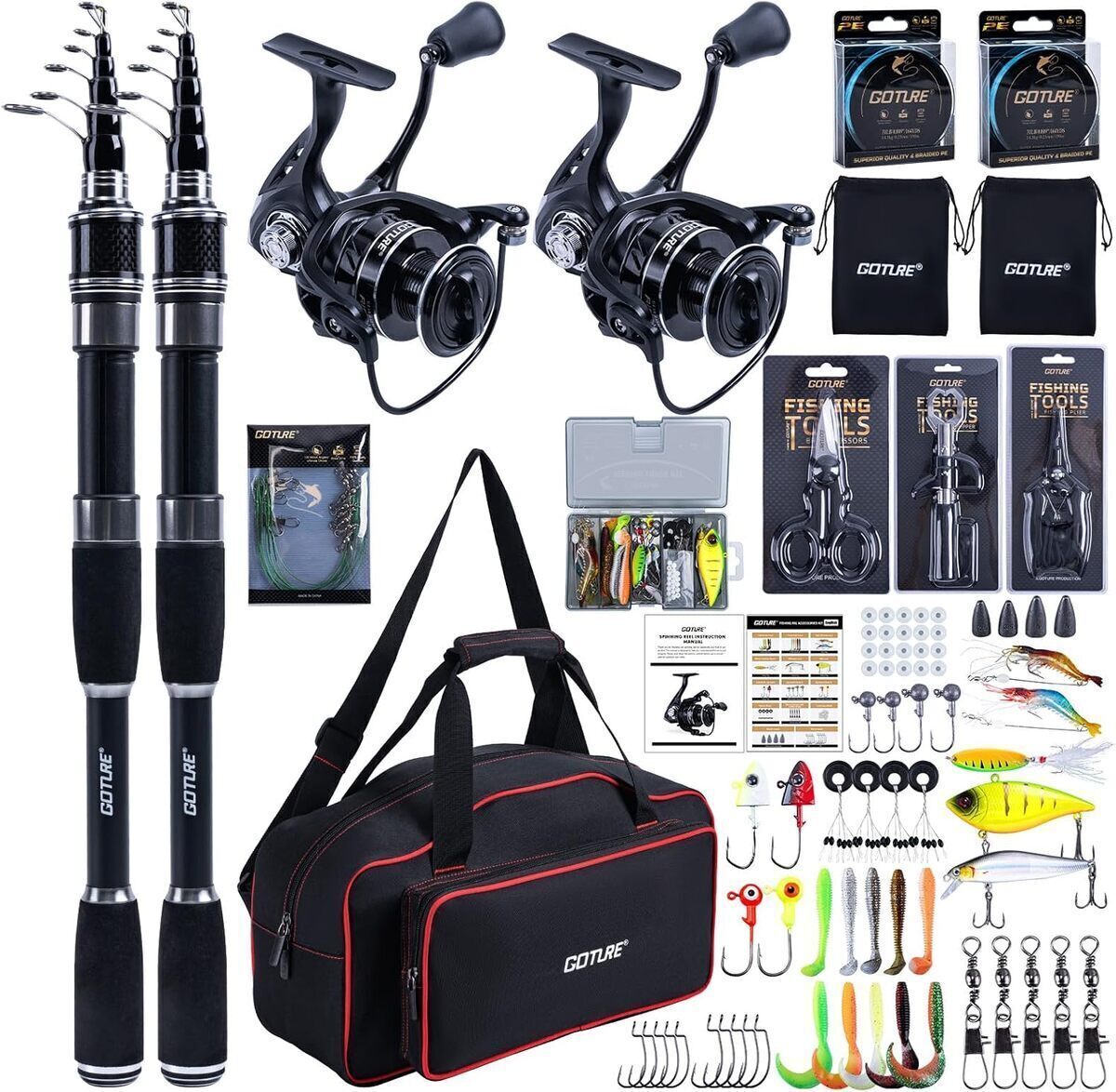 Test du kit de pêche télescopique Goture 1, 8 m complet