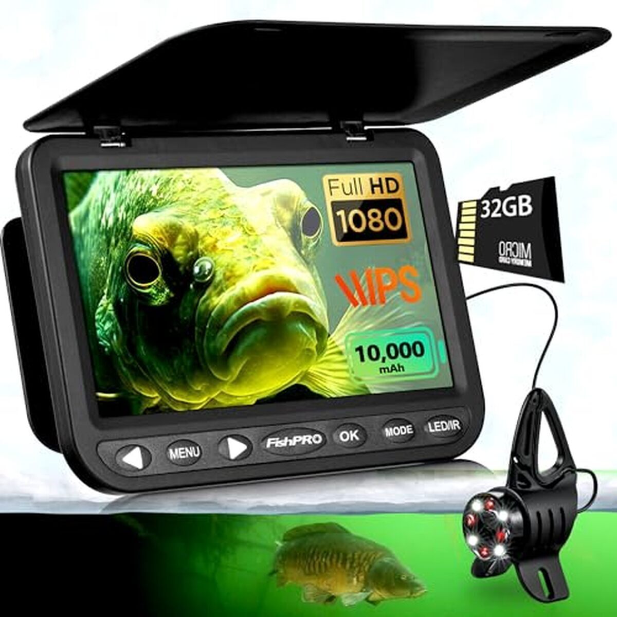 Test : fishPRO Caméra sous-marine HD 1080P, 10 000 mAh