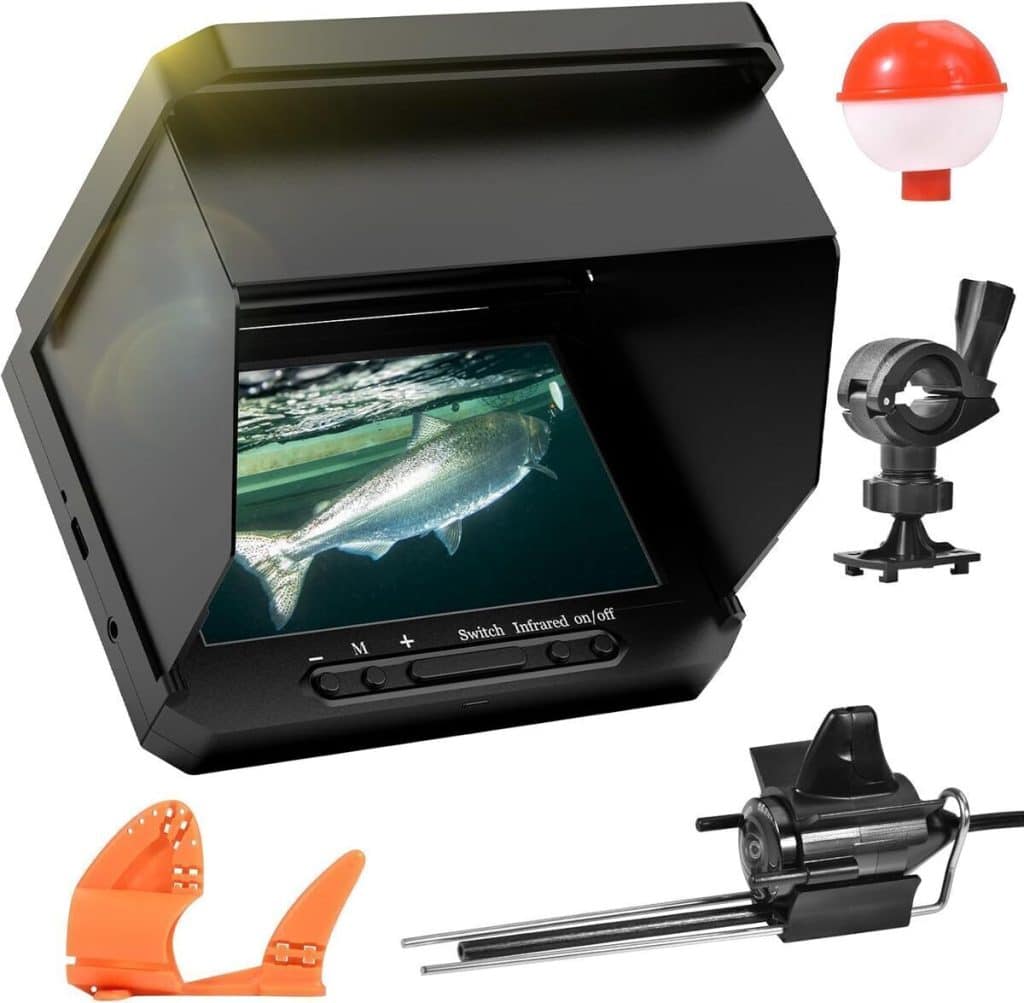 Test du détecteur de poissons portable 5" IPS – caméra de pêche 1080P 220°