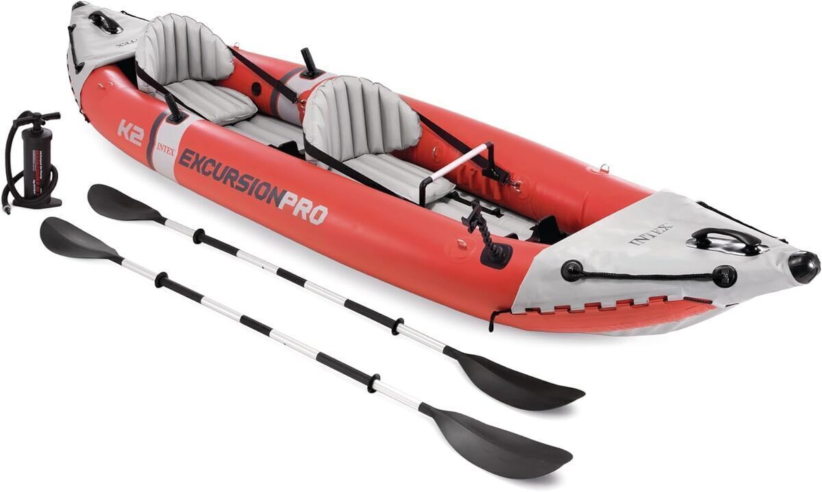 Test du kayak de pêche gonflable Intex Excursion Pro K2 rouge