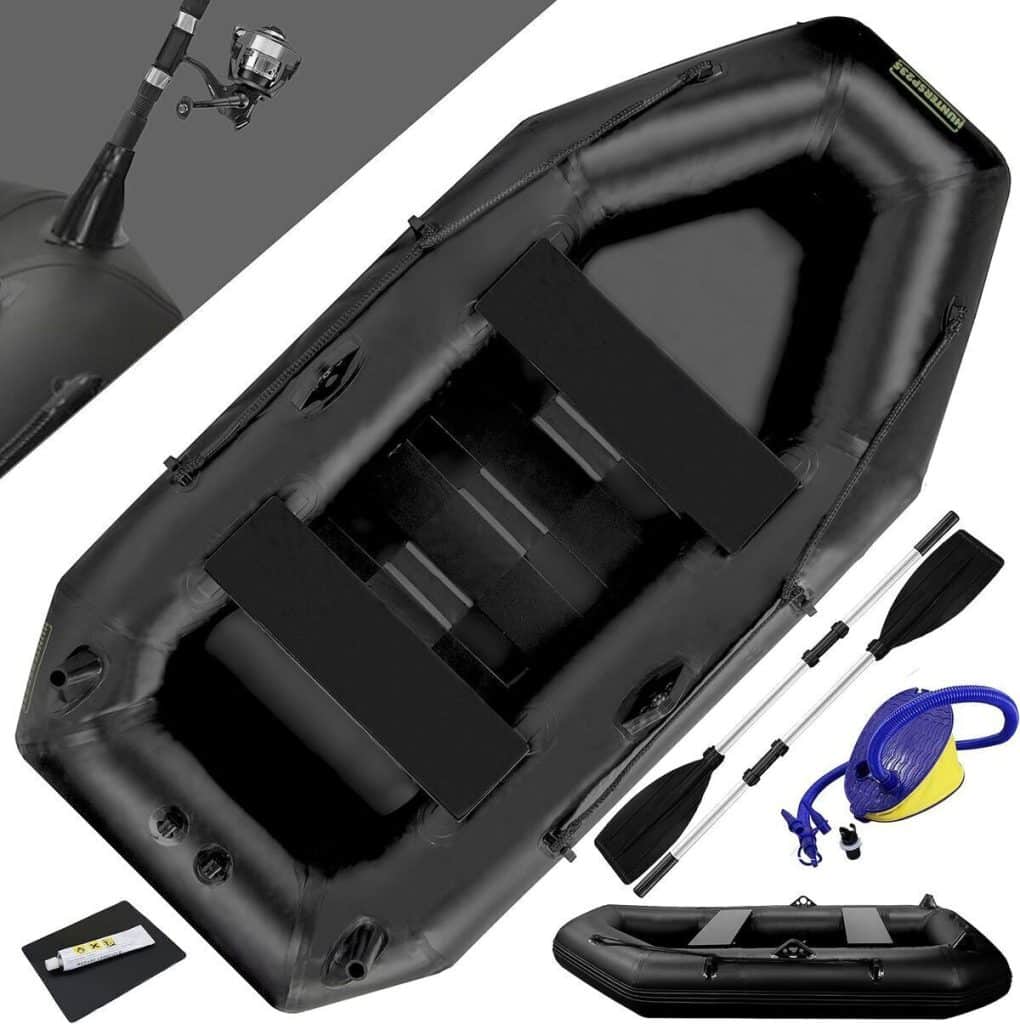 Test du Waterside Hunter SP 235 : bateau gonflable robuste avec pagaie et pompe