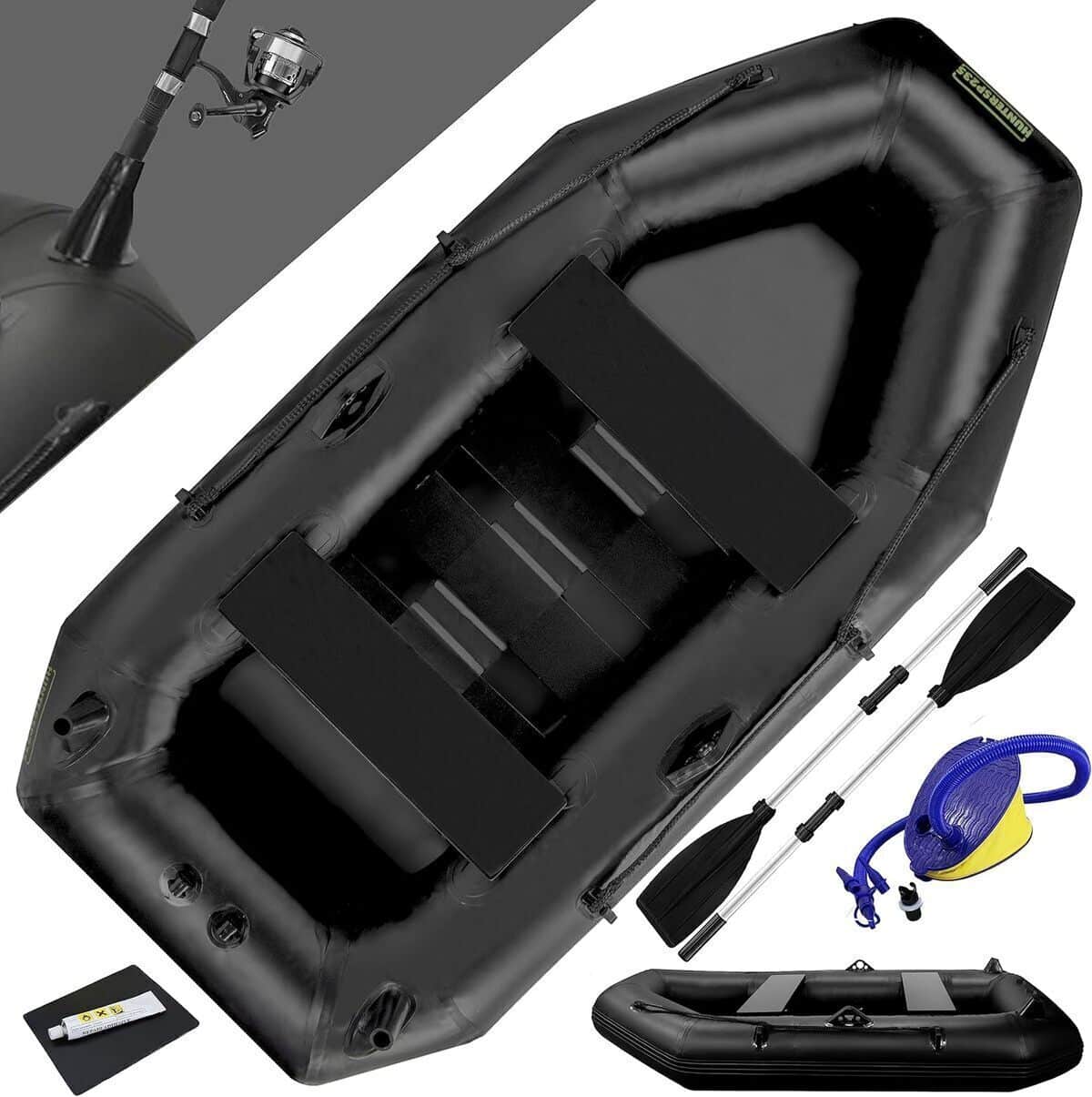 Test du Waterside Hunter SP 235 : bateau gonflable robuste avec pagaie et pompe