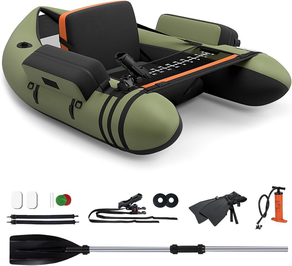 Test : gymax bateau de pêche gonflable portable avec accessoires