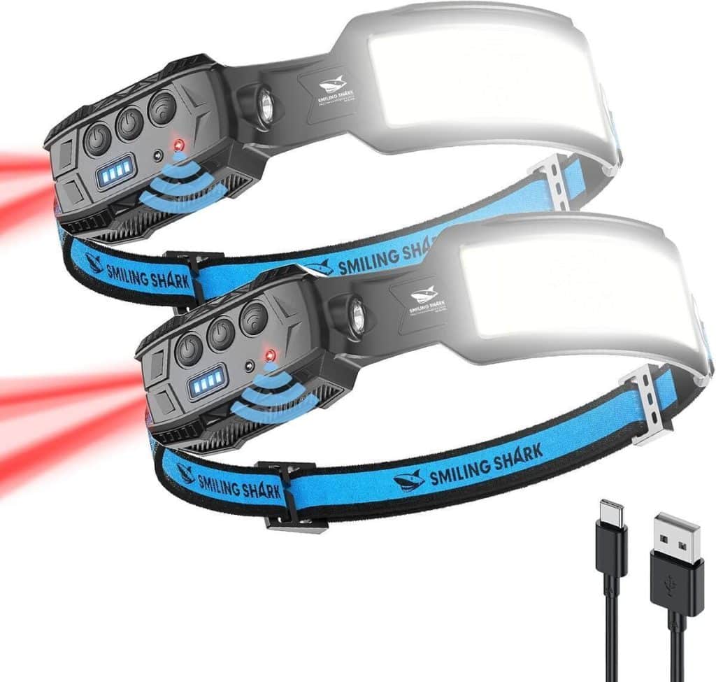 Test de la lampe frontale Smiling Shark rechargeable à 7 lumières led