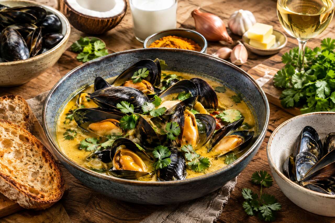 Recette de moules au curry faciles et savoureuses