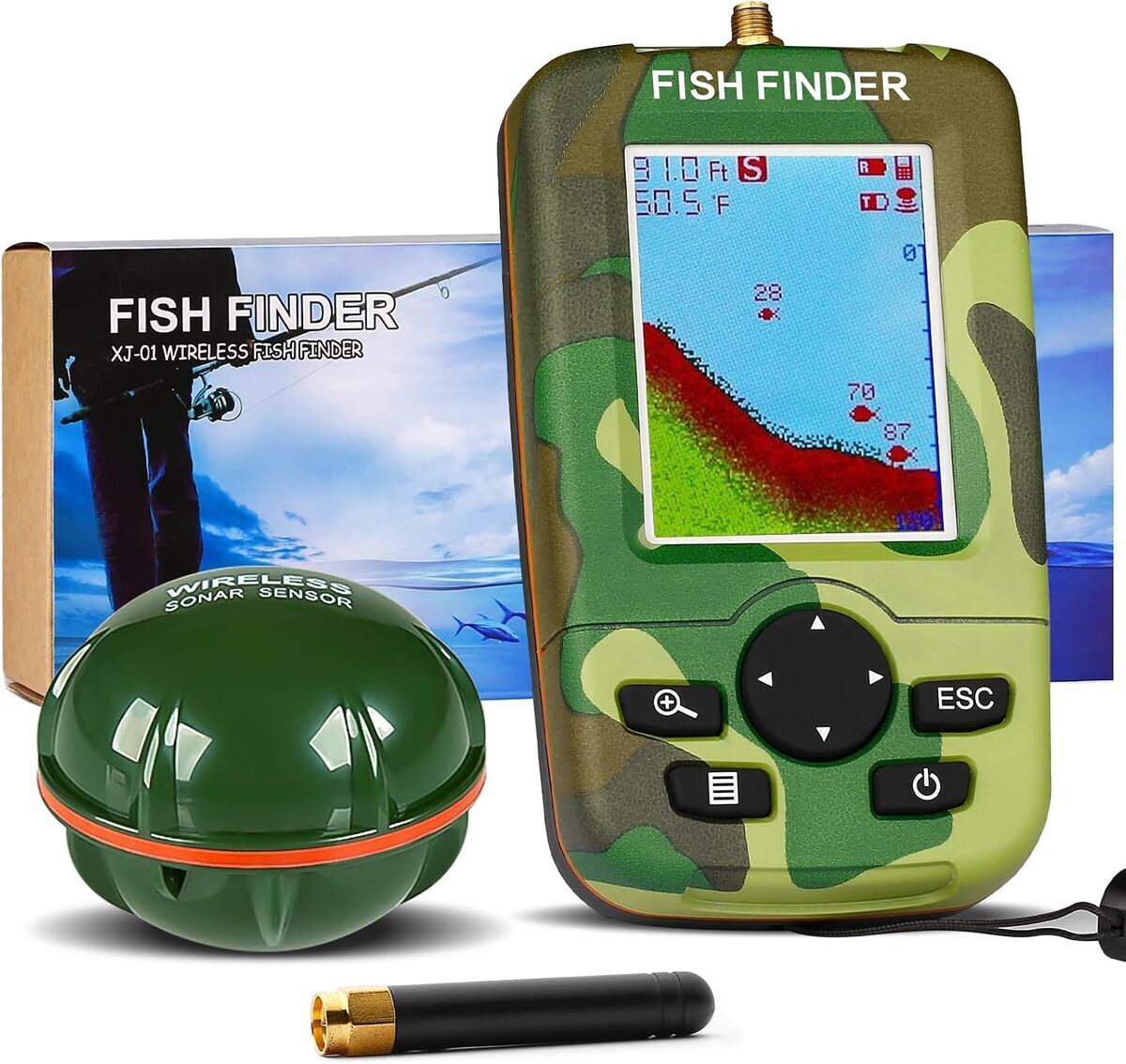Test du détecteur de poisson sans fil portable pour bateau de pêche